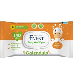 EVENT  Бебешки влажни кърпи  с невен 140 бр.