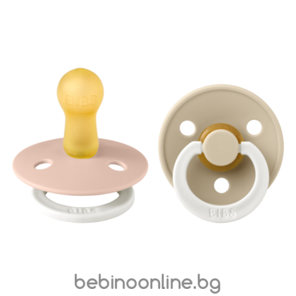 BIBS COLOUR, Blush GLOW/Vanilla GLOW, 2 бр. Биберони 0-6 месеца/ 110243/
