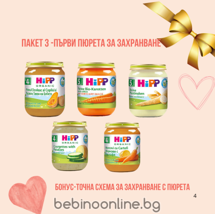 КОМПЛЕКТ 3-ПЪРВИ ПЮРЕТА ЗА ЗАХРАНВАНЕ/HIPP/