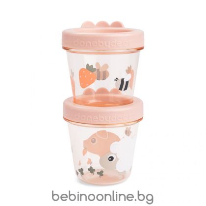 BIBS  Бебешки контейнери за храна Tiny Farm Blue 2 бр./1256122/