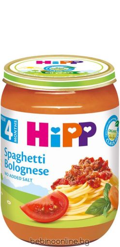 HIPP БИО Бебешко пюре Спагети болонезе 4+ мес. 190 гр.    6230