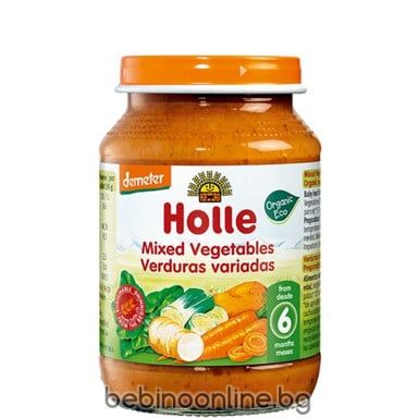 HOLLE БИО Бебешко пюре зеленчуков микс 6м+. 190 гр.   1471