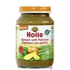  HOLLE БИО Бебешко пюре от спанак с картофи 4м+, 190 гр.  3475