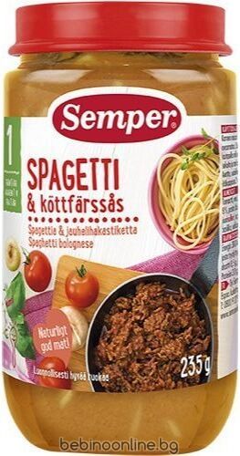 SEMPER ЯСТИЕ Спагети Болонезе 12+ мес. 235 гр.   9616