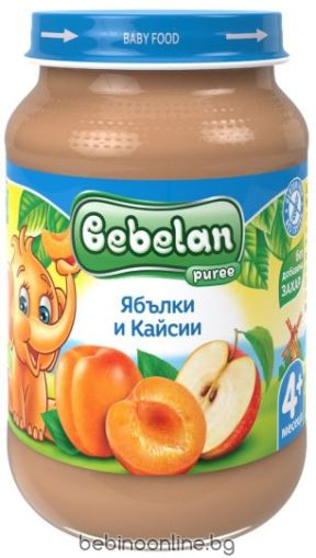 BEBELAN PUREE Бебешко пюре Ябълки и Кайсии  4+ мес. 190 г.2110