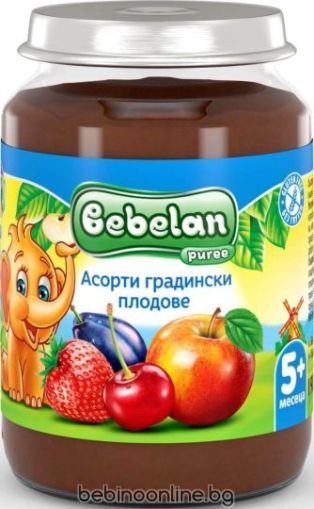 BEBELAN PUREE бебешко пюре Асорти градински плодове 5+ мес. 190г.3860