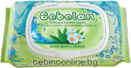 BEBELAN  Мокри  кърпи с Алое вера и Лайка мини 24 бр.
