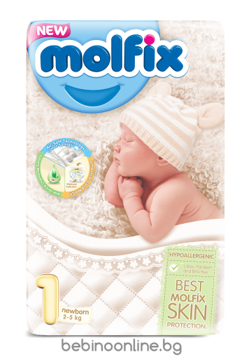 Molfix Jumbo Pack – Еднократни пелени, Размер 1 (2-5 кг.) ,44 бр.