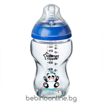 Tommee Tippee Easi Vent Стъклено шише за хранене  0м+, момче   0201