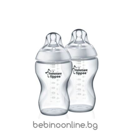 Tommee Tippee Easi-Vent,Бебешко шише за хранене 3 мес.+, 340 мл., 2 бр.     0037
