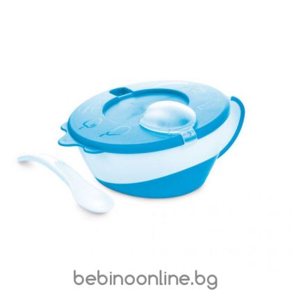 CANPOL Купа с лъжица 350 мл. СИН 31/406