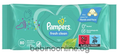 PAMPERS Мокри кърпи Fresh Clean, 80 бр.