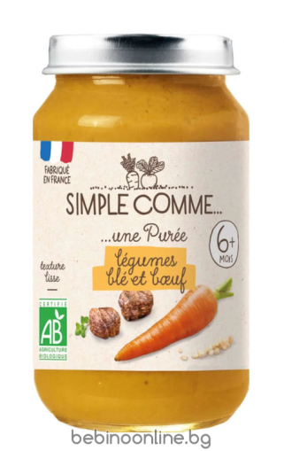 SIMPLE COMME бебешко пюре  говеждо месо със зеленчуци 6м+, 190гр.