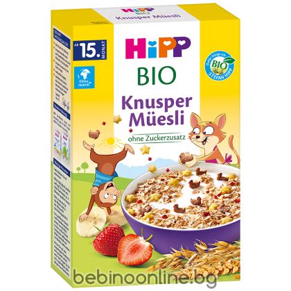 HiPP Био Безмлечна инст.каша  Хрупкаво мюсли 15+мес. 200гр.     3534