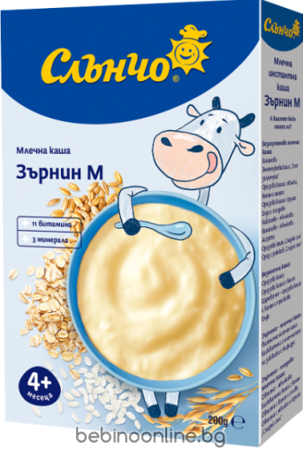 СЛЪНЧО инстантна МЛЕЧНА  каша ЗЪРНИН М 180г.