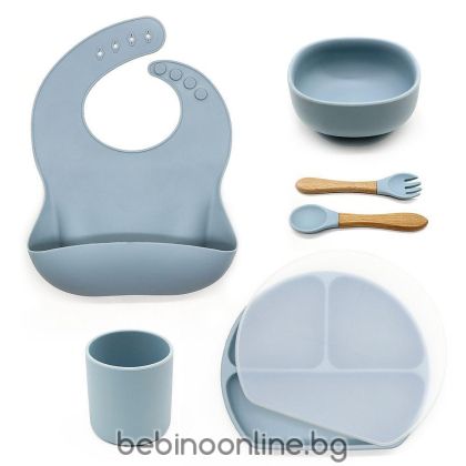 SEVI BEBE  СИЛИКОНОВ КОМПЛЕКТ ЗА ХРАНЕНЕ ОТ 6 ЧАСТИ СИН 