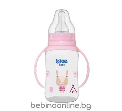 WEE BABY  Classic PP Шише за хранене с дръжки 150 ml 744