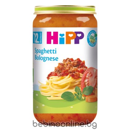 HIPP БИО Бебешко пюре Спагети Болонезе, 250гр. 12м+.   6820