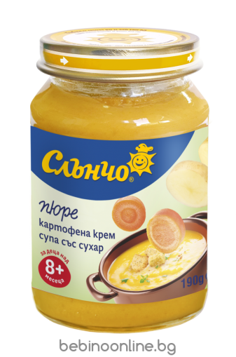 СЛЪНЧО  бебешко пюре Картофена крем супа със сухари  8м.+190г. 4068