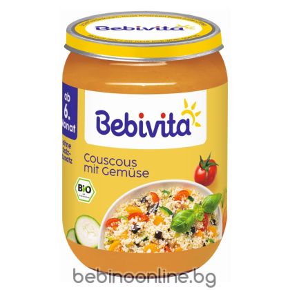 BEBIVITA БИО бебешко пюре  кус-кус със зеленчуци 6+ мес. 190г.   15004