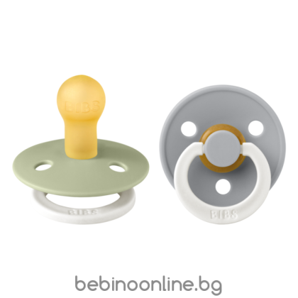 BIBS Биберони COLOUR Sage GLOW/Cloud GLOW, 2 бр.0-6 мес./110267/
