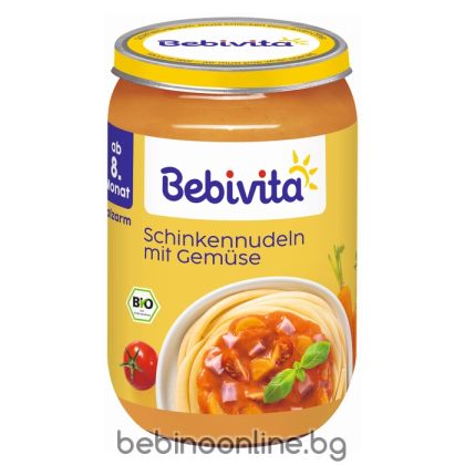 BEBIVITA Бебешко пюре Паста с шунка и зеленчуци 220 г. 15607