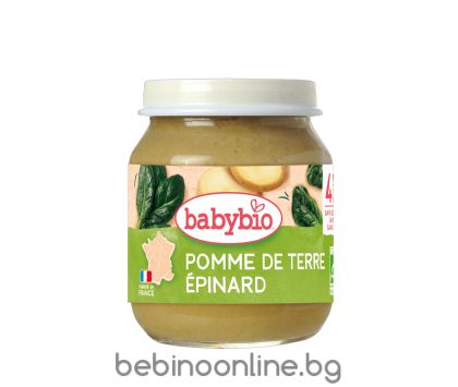 BABYBIO БИО бебешко зеленчуково пюре Картофи и Спанак 4+ мес. 130 гр.