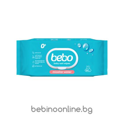 БЕБО Мокри кърпи  с  МИЦЕЛАРНА ВОДА 64 бр.