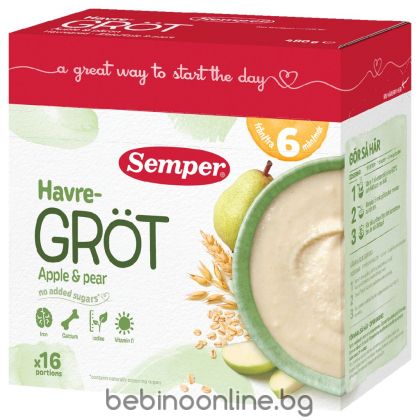  SEMPER  МЛЕЧНА  инст. каша с Яълки и Круши  6м+ 480гр.    2915