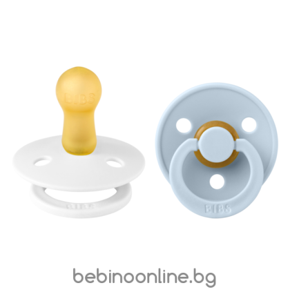  BIBS COLOUR White/Baby Blue 2 бр. Биберони 0-6 месеца/110349/