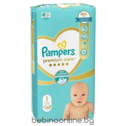 PAMPERS ПЕЛЕНИ PREMIUM CARE  1 New born (2-5 кг)50бр./пак.
