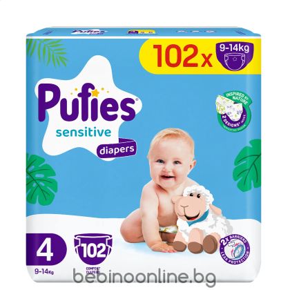 PUFIES SENSITIVE ПЕЛЕНИ 4- Maxi (7-14 кг) 102 бр. (MEGA Pack)