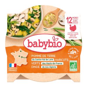 BABYBIO  Меню ЛЕКА НОЮ  Пуешко, Картофи и Зелен фасул 12+ м. 230 гр.