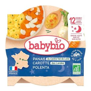 BABYBIO  Меню ЛЕКА НОЩ Пащърнак, Морков и Царев. грис 12+ м. 230 гр.