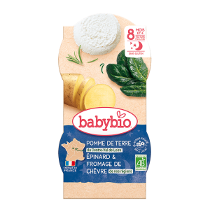  BABYBIO  Меню ЛЕКА НОЩ  Картоф, Спанак и Козе сирене 8+ м. 2х200 гр.