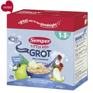 SEMPER МЛЕЧНА пълнозърнеста  каша с ябълка и канела  1-3 год.,470 гр. 7207