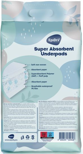 EpiDry Абсорбиращи подложки/ чаршафи 60х90 см 10 бр./пак.