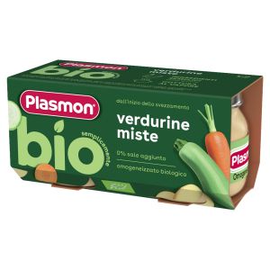 PLASMON БИО  бебешко зеленуково пюре зеленчуков  микс, 6м.+, 2х80 гр.  3301