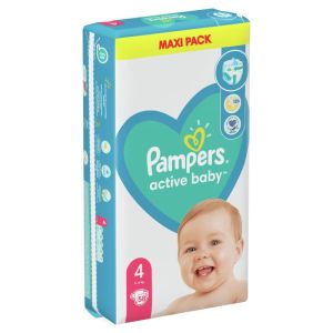 Pampers Active baby -Еднократни пелени, Размер 4 (7-14 кг.), 58 бр./пак.