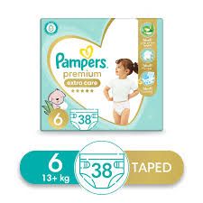 PAMPERS ПЕЛЕНИ PREMIUM CARE 6 XL (15+ кг) 38 бр./пак.
