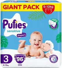 PUFIES SENSITIVE ПЕЛЕНИ 3- Midi (6-10 кг) 96 бр. (BigPack)