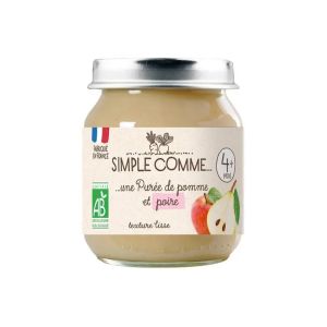 SIMPLE COMME Био бебешко плодово пюре Ябълка и Круша 4+ мес.,125гр. 