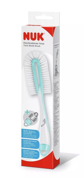 NUK четка за шише и биберон - 2 в 1 Twist MINT 256.506