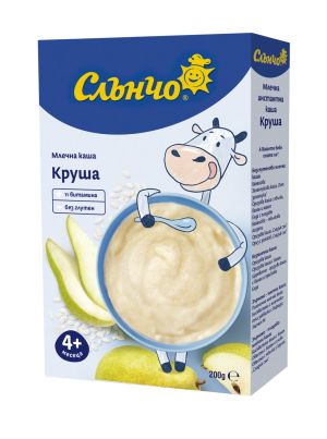 СЛЪНЧО  инстантна МЛЕЧНА Оризова каша с КРУША 180г.