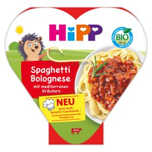 HIPP БИО БЕБЕШКО МЕНЮ Спагети Болонезе 12м.+ 250 гр. в купичка  8635