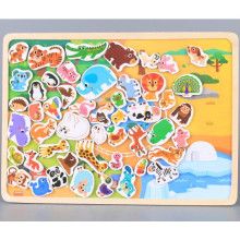 ВЕГА ТОЙС Бебешка  играчка Дървен магнитен пъзел Животни  код 201685169