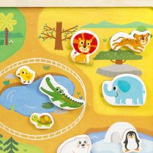 ВЕГА ТОЙС Бебешка  играчка Дървен магнитен пъзел Животни  код 201685169