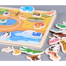 ВЕГА ТОЙС Бебешка  играчка Дървен магнитен пъзел Животни  код 201685169