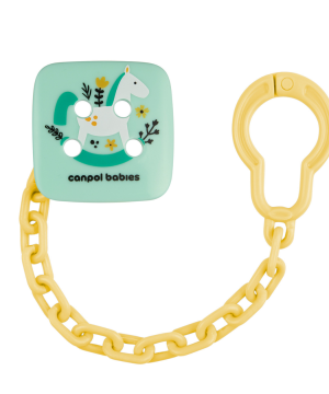 CANPOL Клипс за залъгалка със синджир  Toys Код: 2/438 зелен/оранж