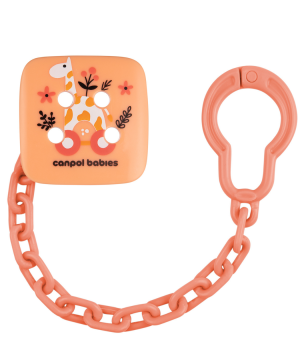 CANPOL Клипс за залъгалка със синджир  Toys Код: 2/438 зелен/оранж